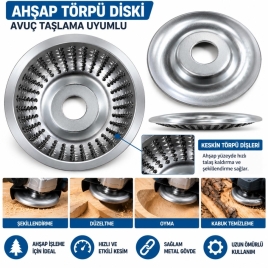 100MM Ahşap ve Plastik Törpü Diski – Avuç Taşlama Uyumlu ve Şekillendirme Aparatı