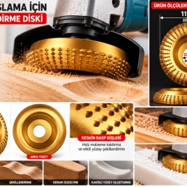 100MM OVAL AHŞAP OYMA VE ŞEKİLLENDİRME RASP DİSKİ A MODEL
