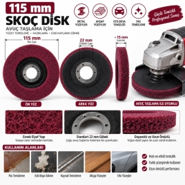 115 mm Skoç Disk – Avuç Taşlama Uyumlu