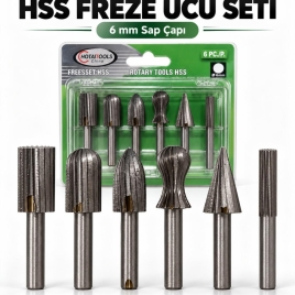 6 Parça HSS Freze Ucu Seti – 6 mm Sap